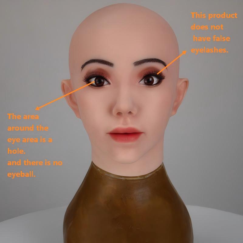 Face Mask Silicone - Realistic Skin Texture Bald Female Silicone